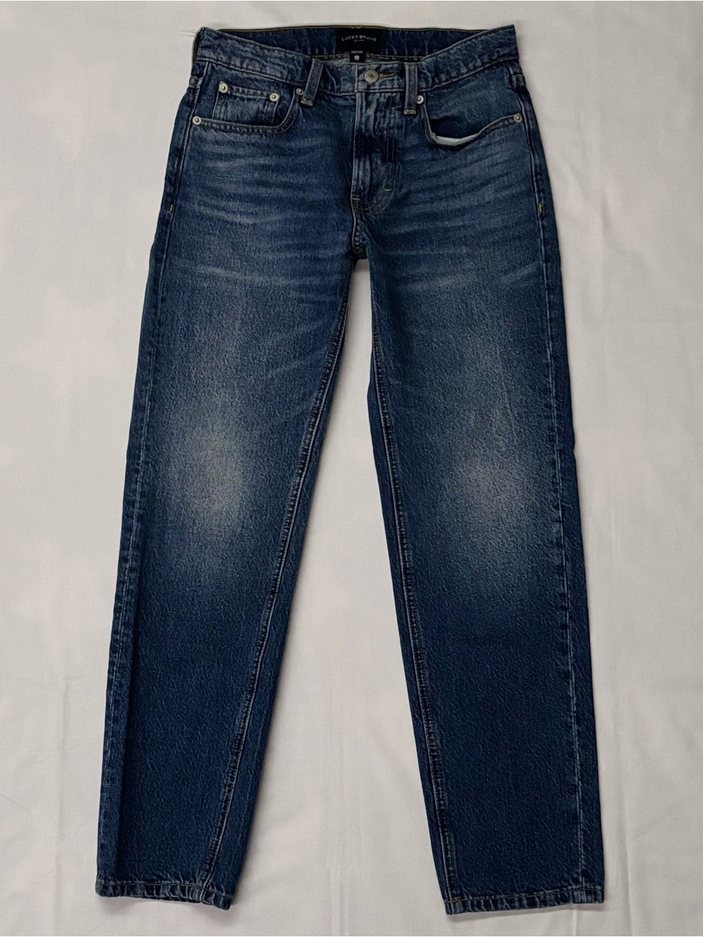 Lucky Brand Boy Mid Rise Relaxed Straight Leg Size 00 / 24 Regular Dark Wash 90s